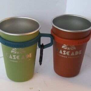 Set of 2  16 oz Earthwell Aluminum Pint Cub/Camp Cups